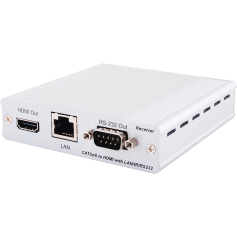 HDMI over CAT5e/6/7 Receiver with Bi-directional 24V PoC and LAN Serving